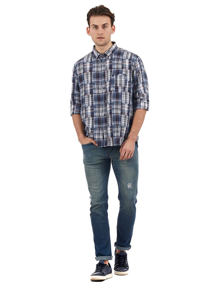 French Connection Casual Wear Checkered Men Shirt