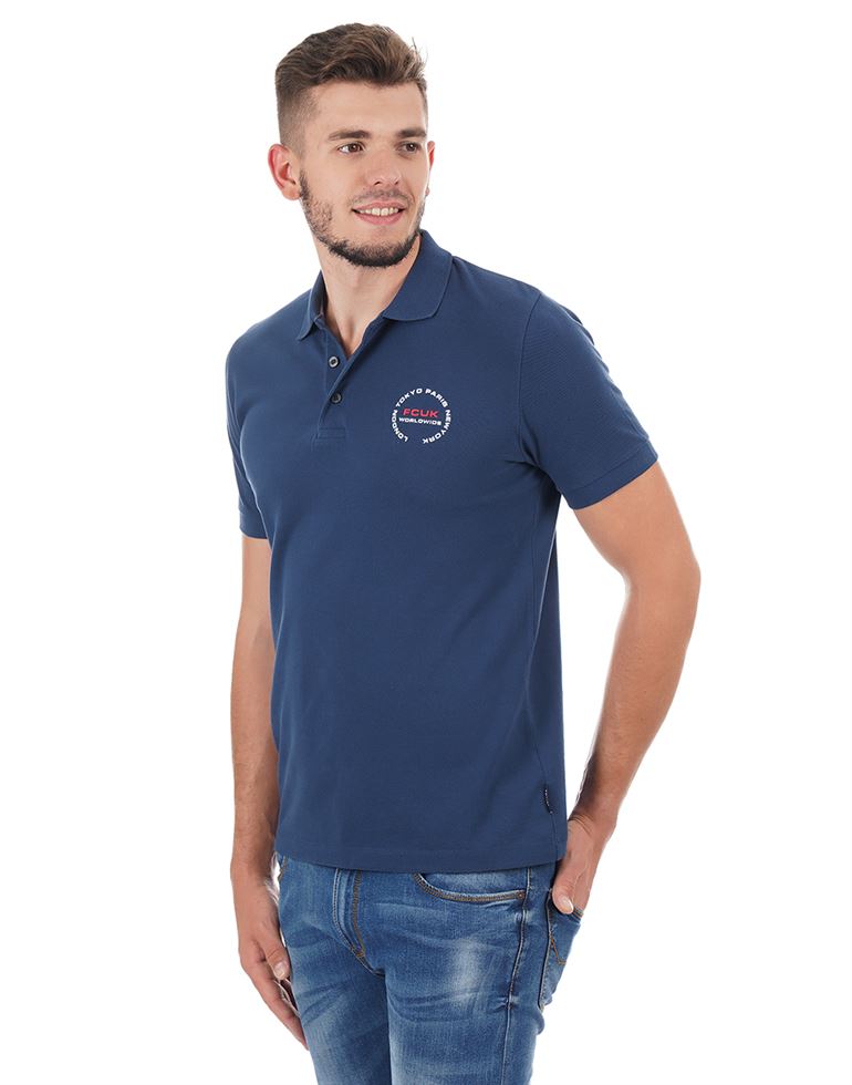 French Connection Men Casual Wear Solid Polo T-Shirt