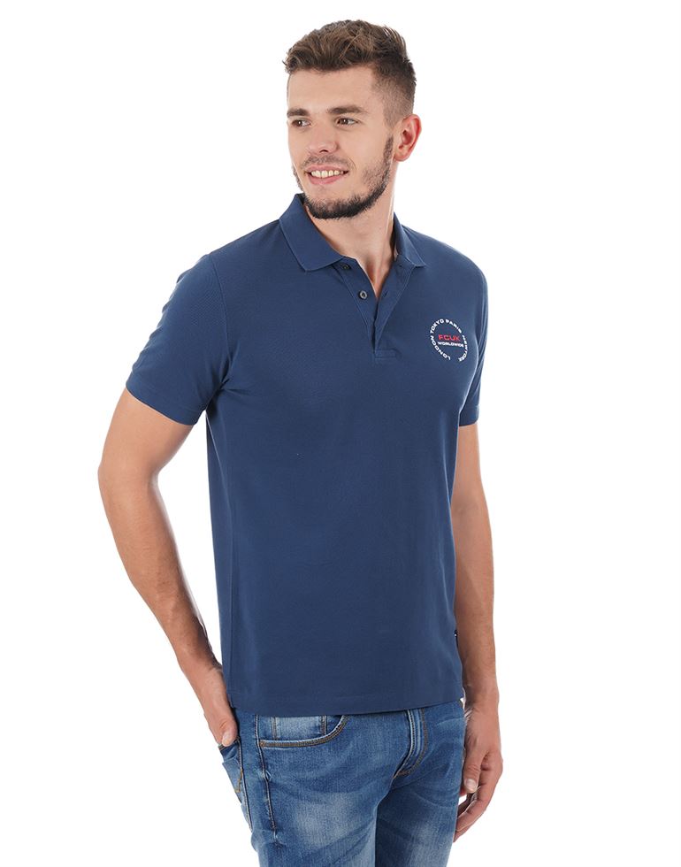 French Connection Men Casual Wear Solid Polo T-Shirt