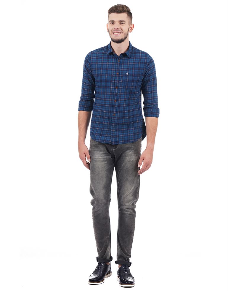 French Connection Men Casual Wear Checkered Shirt