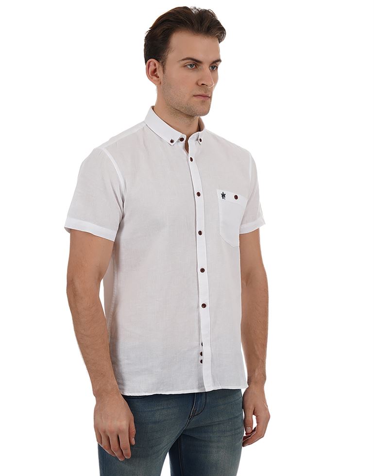French Connection Casual Wear Solid Men Shirt