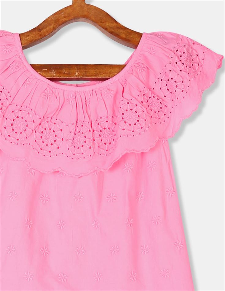 GAP Girls Pink Embroidered Top