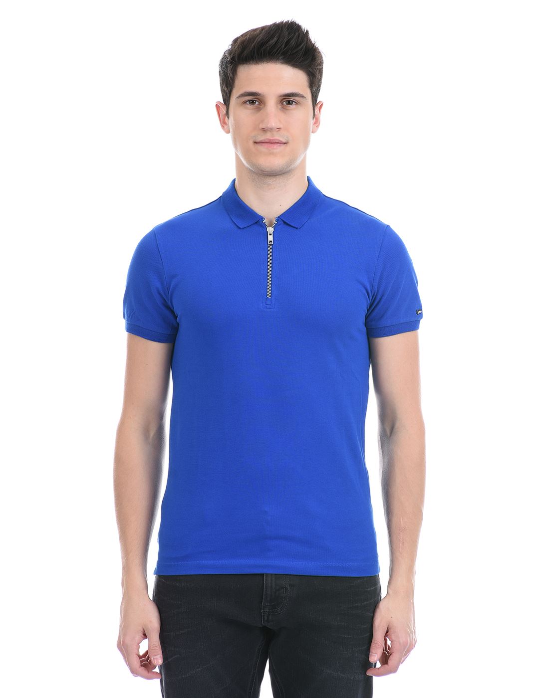 Gas Jeans Men Casual Wear Blue T-Shirt