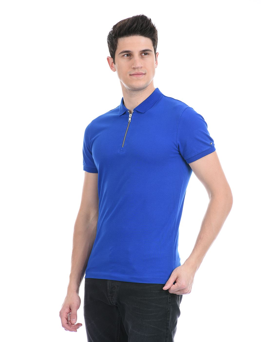 Gas Jeans Men Casual Wear Blue T-Shirt