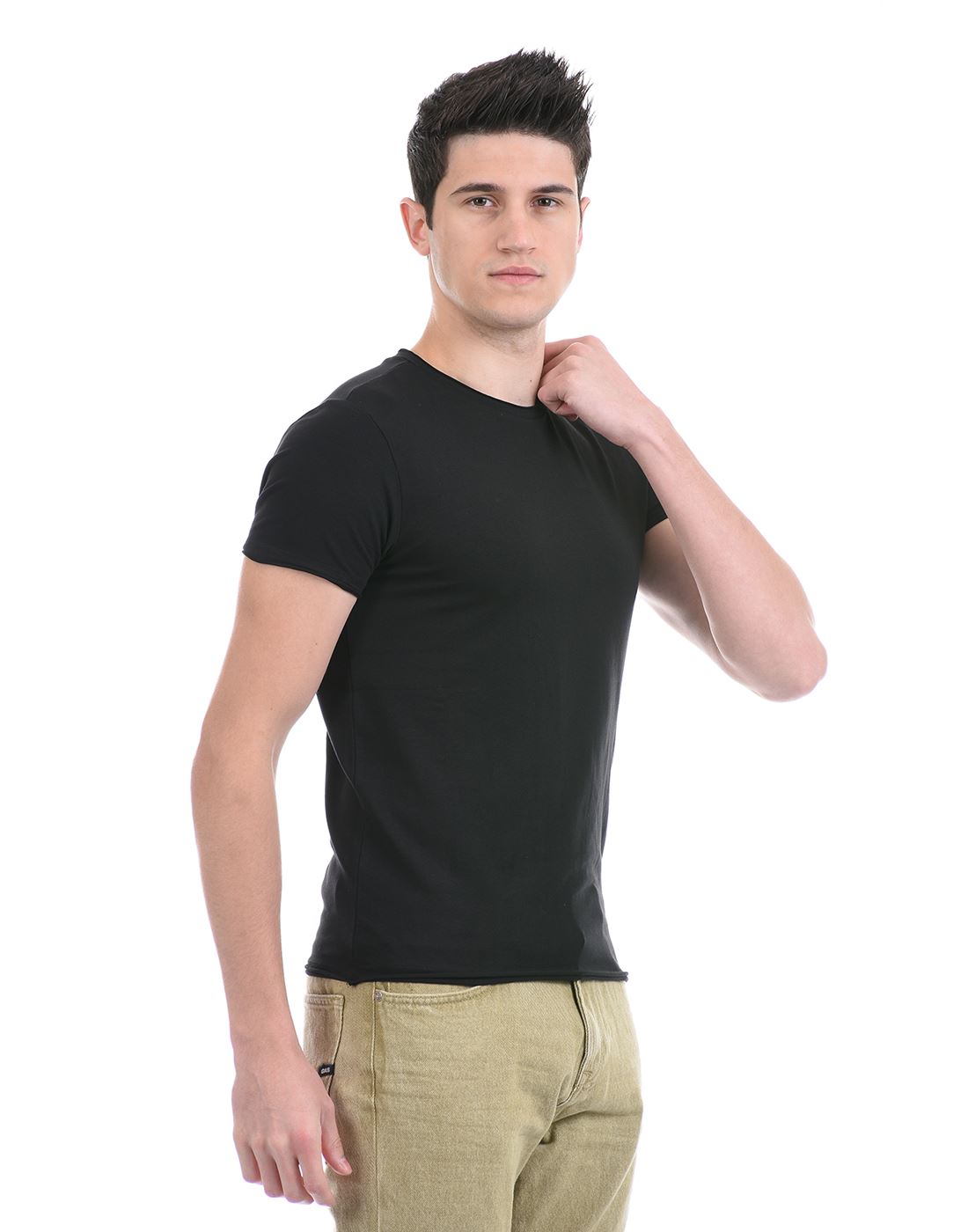 Gas Jeans Men Casual Wear Black  T-Shirt