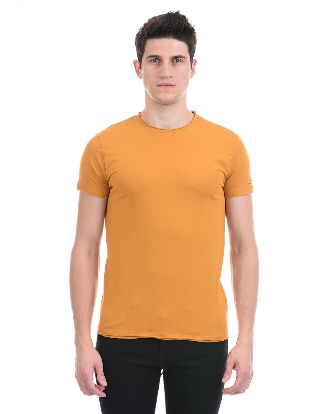 Gas Jeans Men Casual Wear Orange T-Shirt