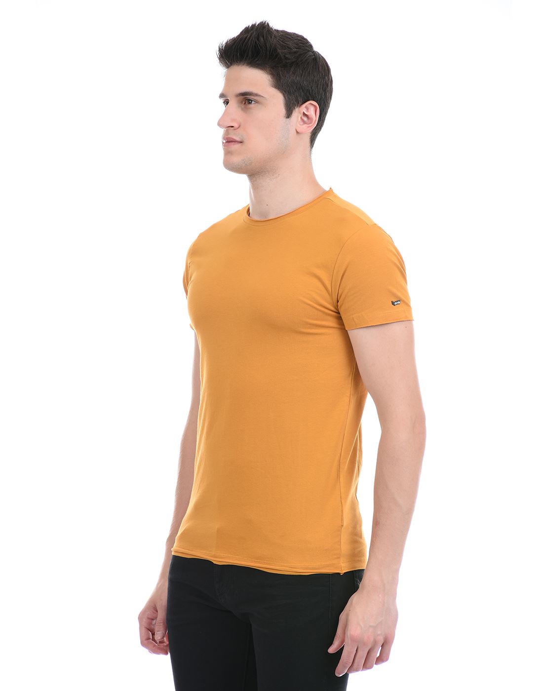 Gas Jeans Men Casual Wear Orange T-Shirt