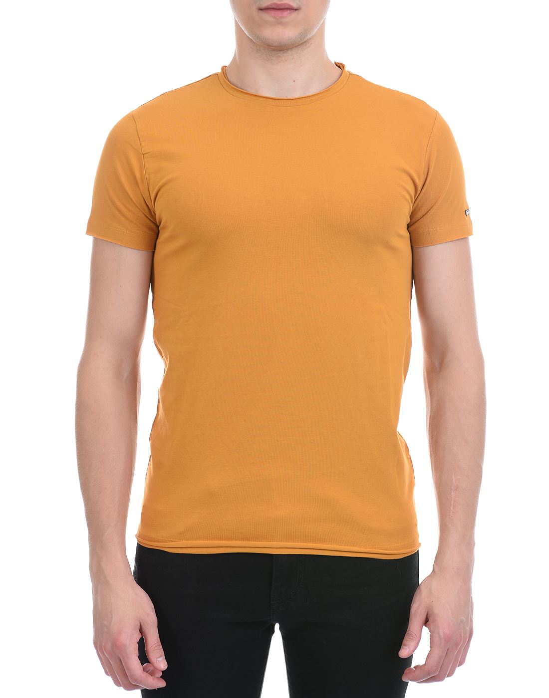 Gas Jeans Men Casual Wear Orange T-Shirt