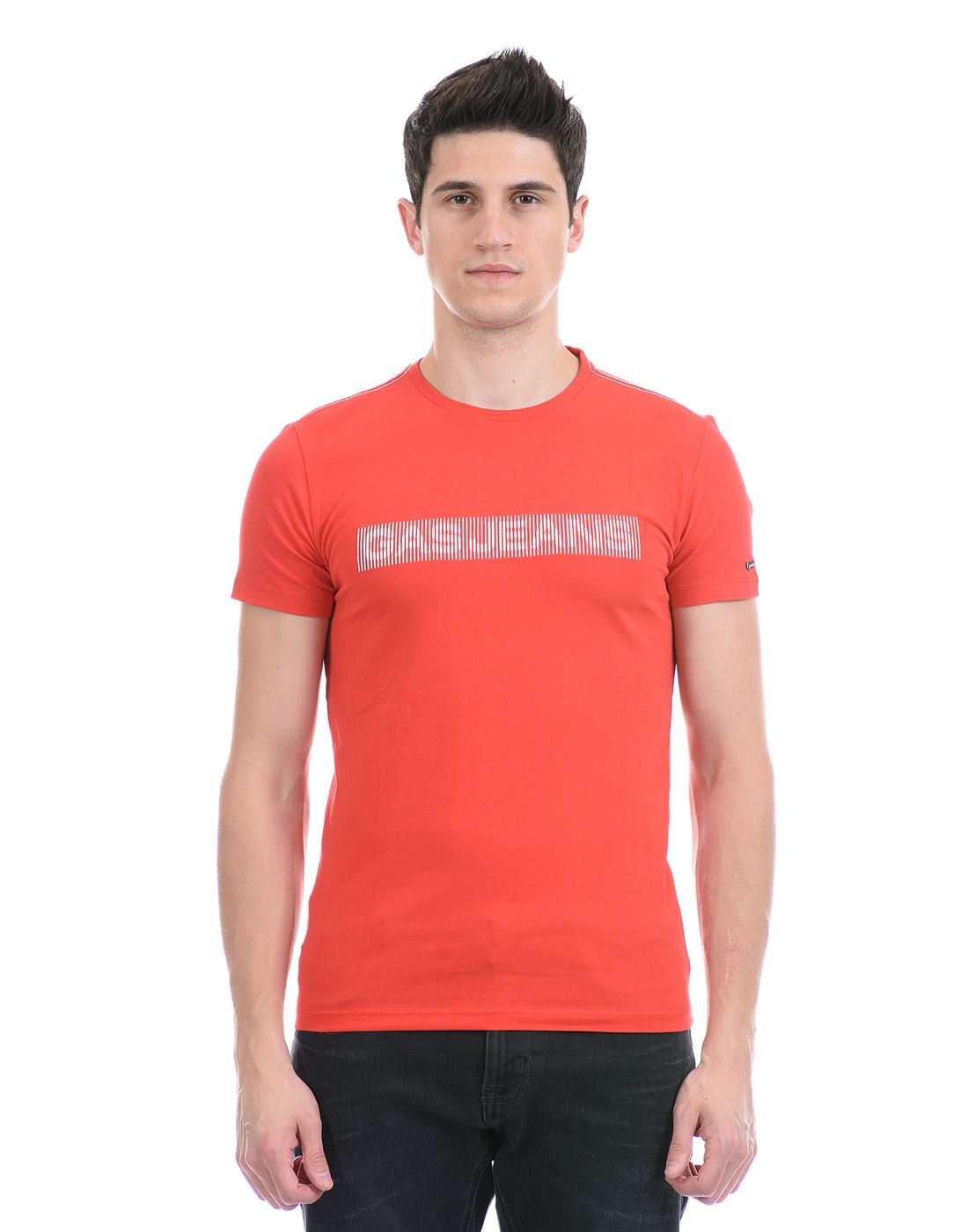 Gas Jeans Men Casual Wear Red T-Shirt
