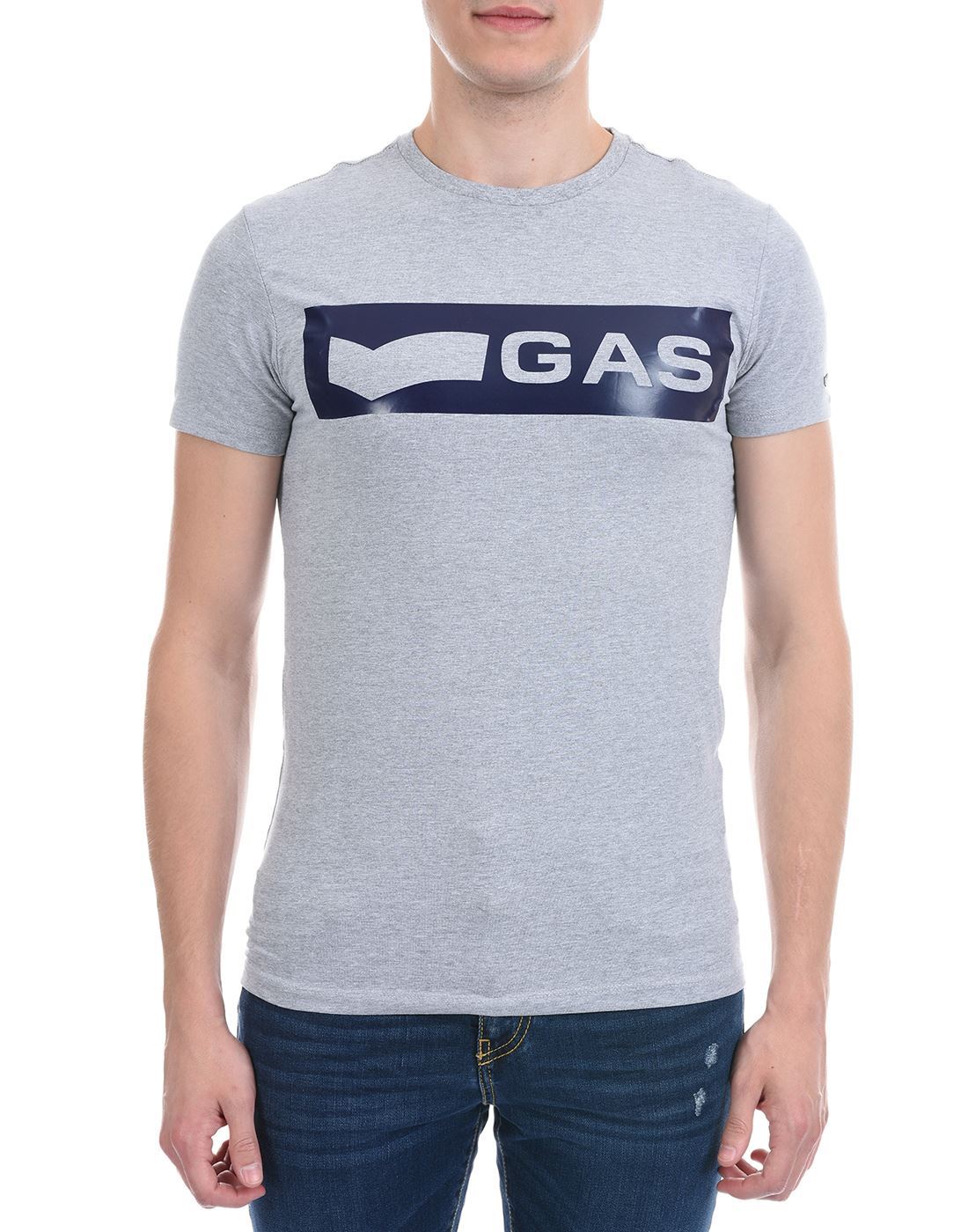 Gas Jeans Men Casual Wear Grey T-Shirt