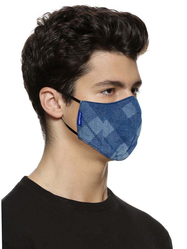 Jack n Jones Men Reusable 3 Layer Protective Fashion Denim Mask (Pack Of 5)