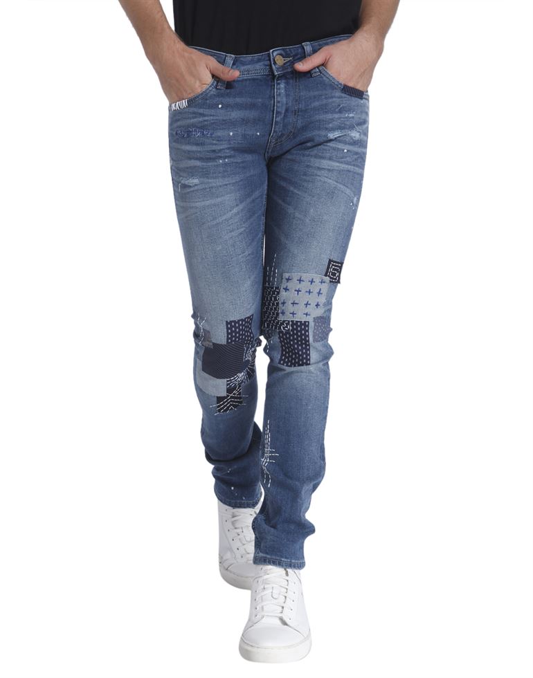 verlegen Mexico Surrey Jack n Jones Men Casual Wear Solid Jeans | KNOCKOUT | Blue | 97905
