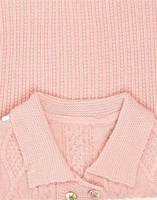 K.CO.89 Girls Pink Self Design Sweater