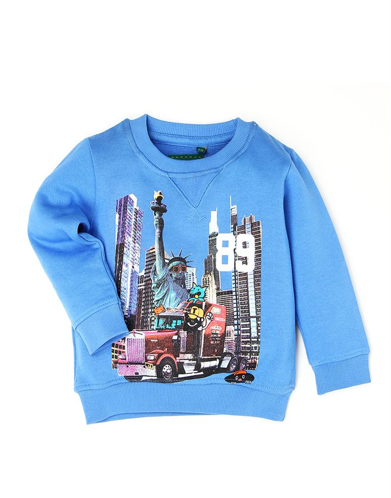 K.CO.89 Boys Blue Graphic Print Sweatshirt