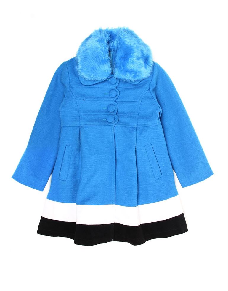 K.CO.89 Girls Blue Solid Coat