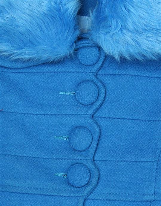 K.CO.89 Girls Blue Solid Coat