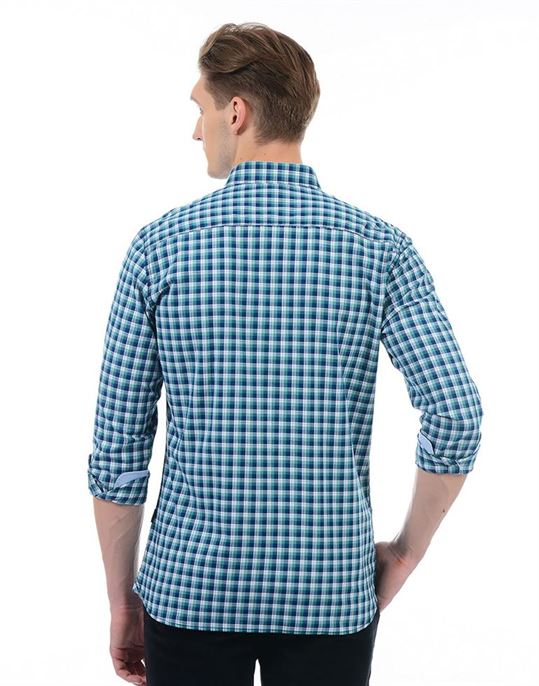 London Fog Men Casual Wear Checkered Shirt