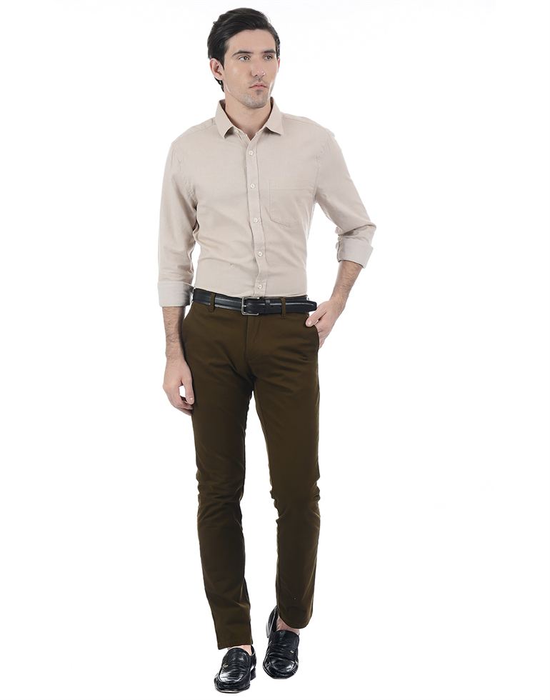 London Fog Men Casual Wear Solid Shirt