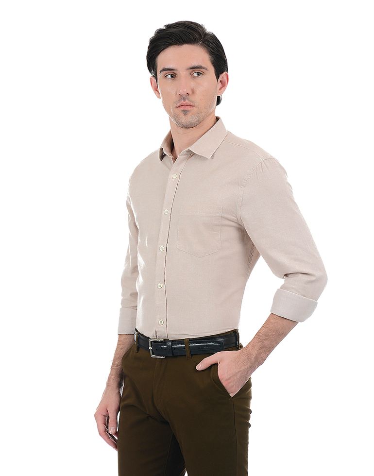London Fog Men Casual Wear Solid Shirt