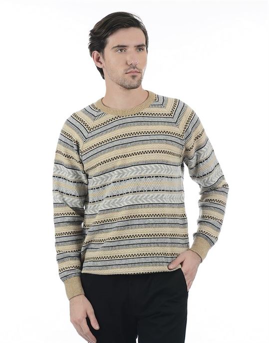 London Fog Men Casual Wear Self Design Sweater