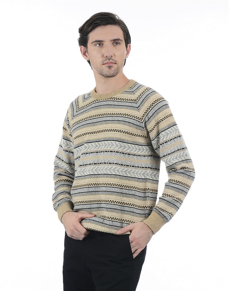 London Fog Men Casual Wear Self Design Sweater