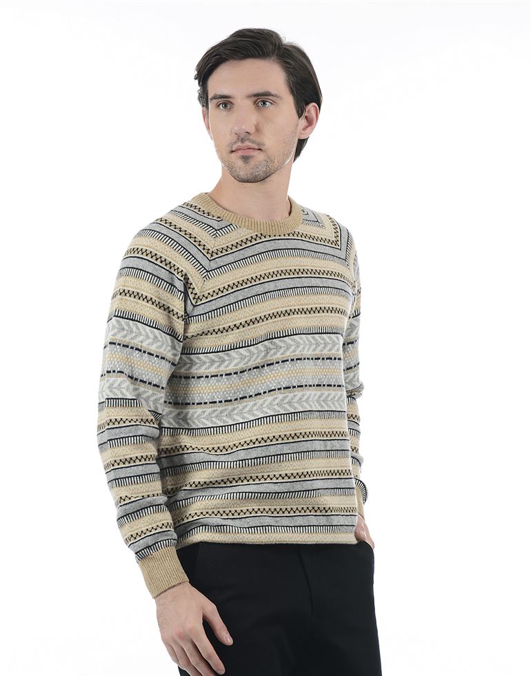 London Fog Men Casual Wear Self Design Sweater