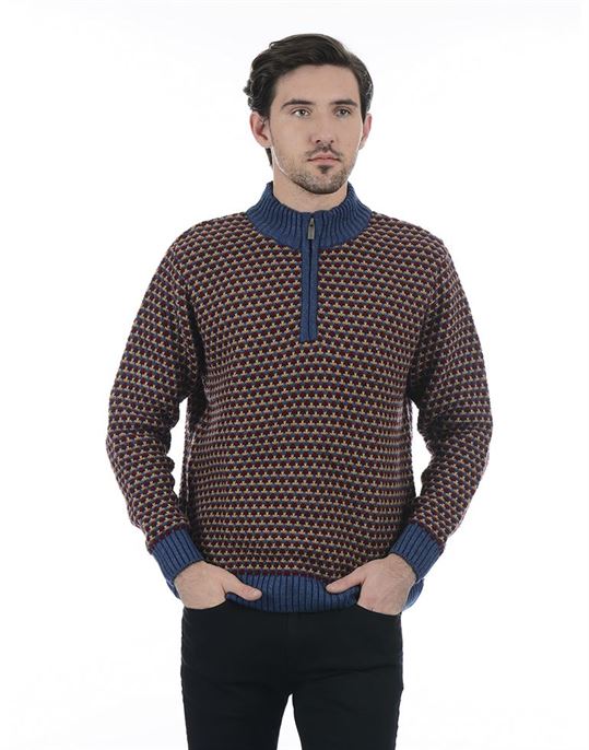 London Fog Men Casual Wear Self Design Sweater
