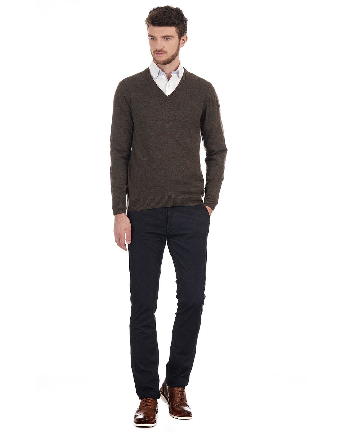 London Fog Men Solid Casual Wear Sweater