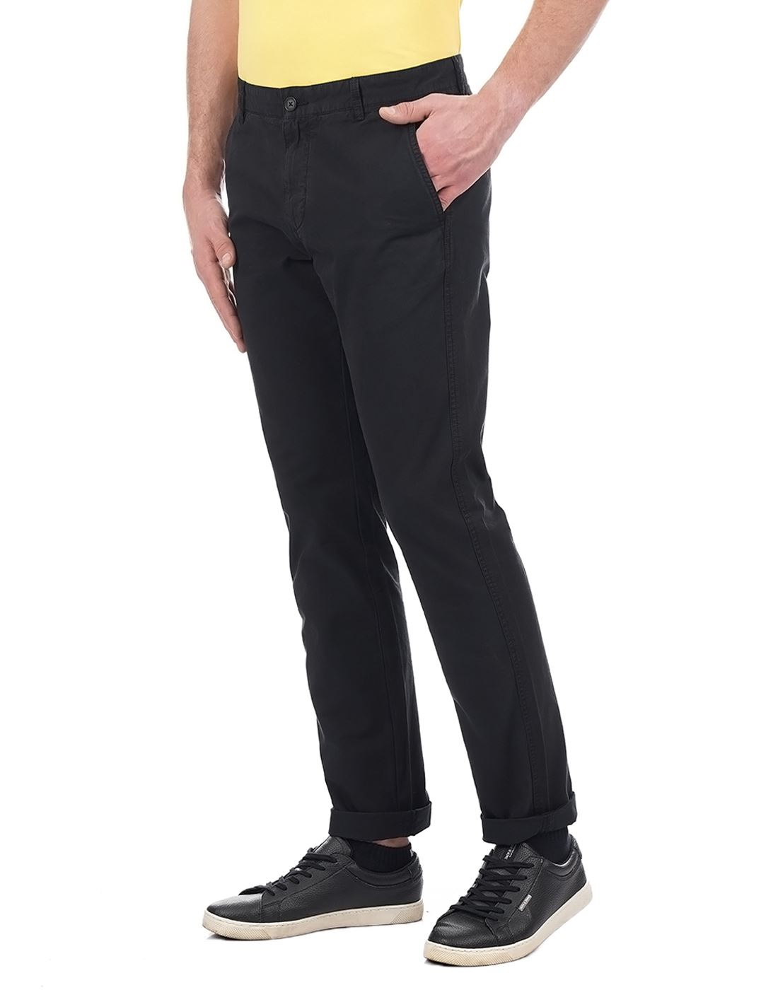 London Fog Men Casual Wear Solid Trouser