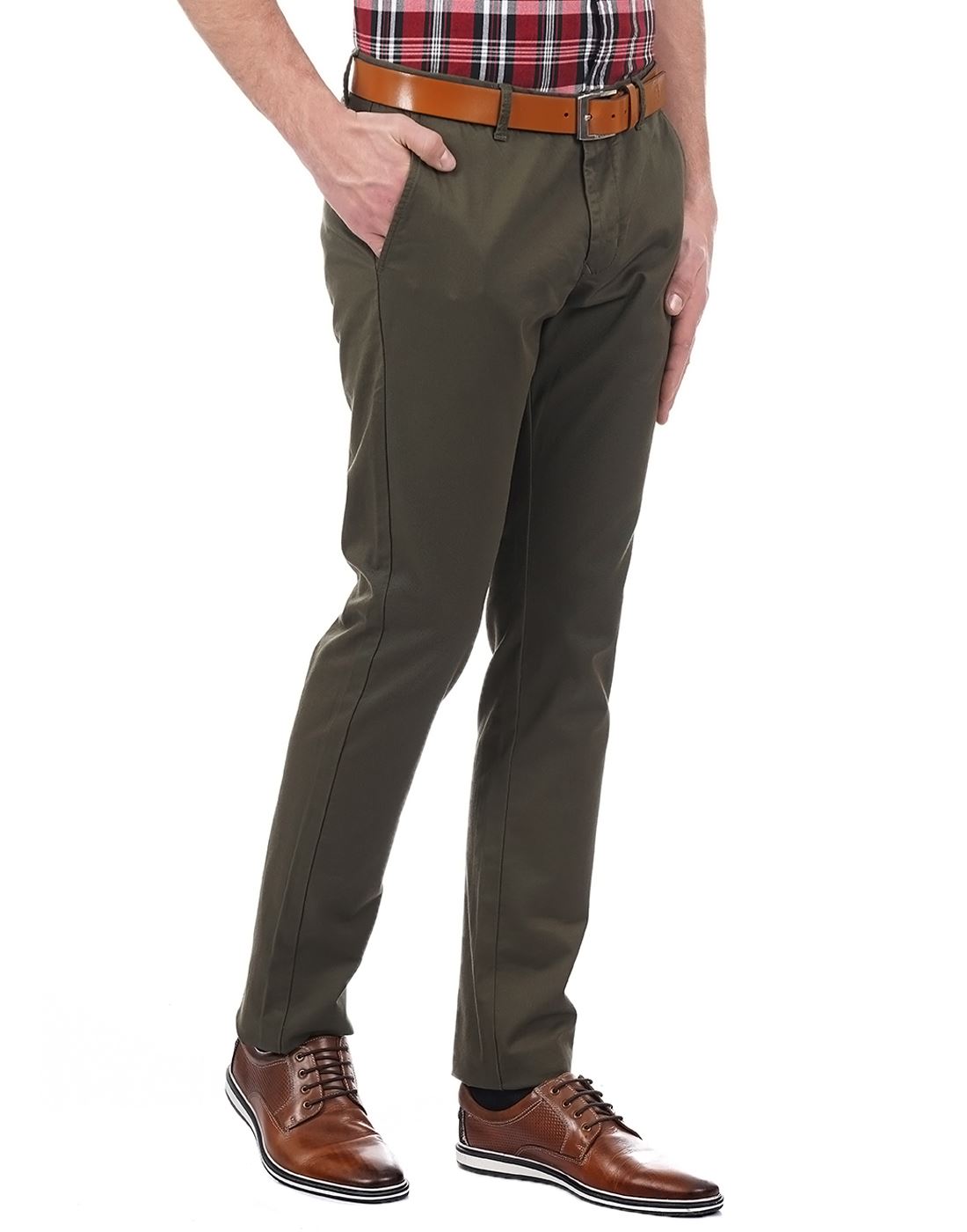 London Fog Men Casual Wear Solid Trouser