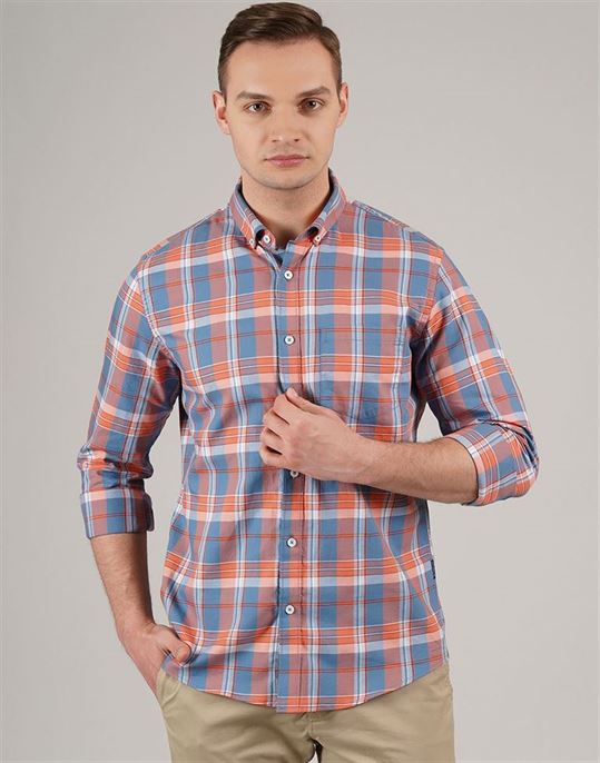 London Fog Men Casual Wear Checkered Shirt