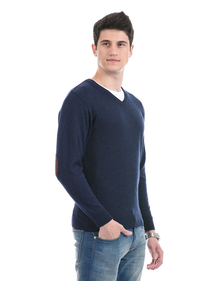 London Fog Men Casual Wear Solid Navy Blue Pullover