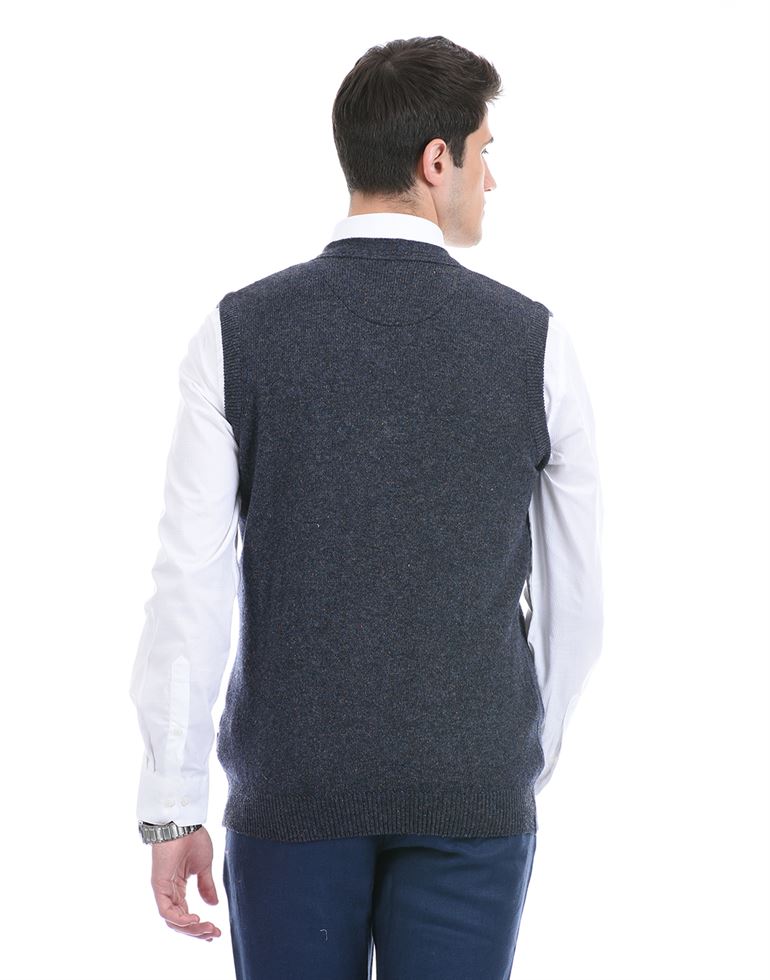 London Fog Men Casual Wear Solid Navy Blue Cardigan