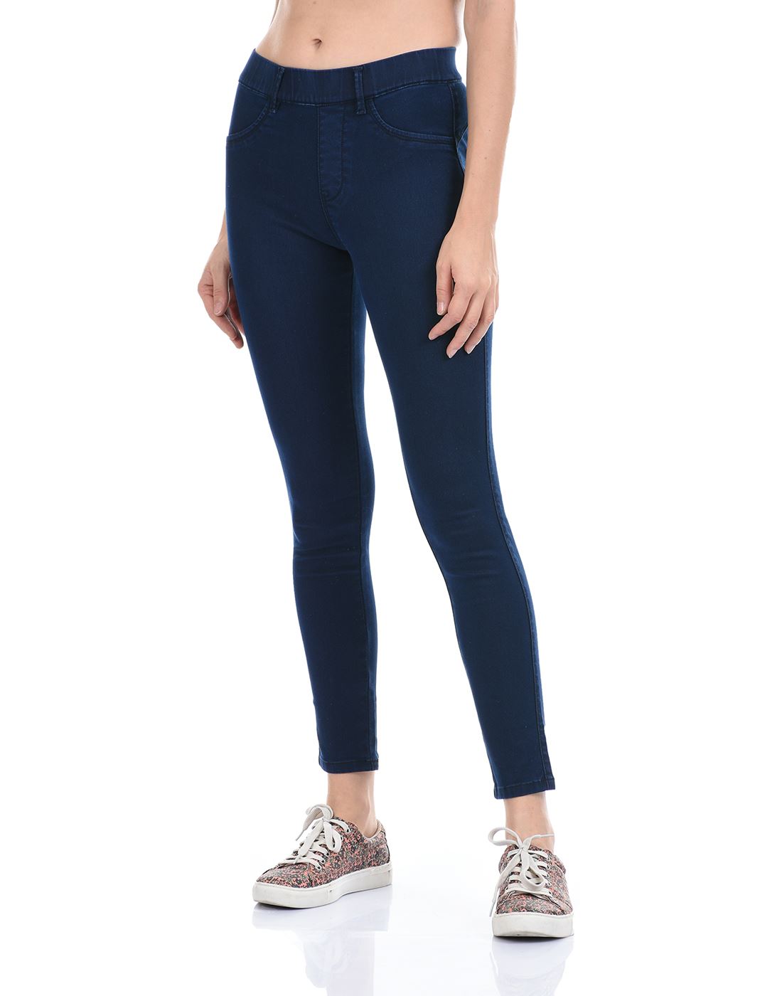 Madame Women Casual Wear Dark Blue Jegging