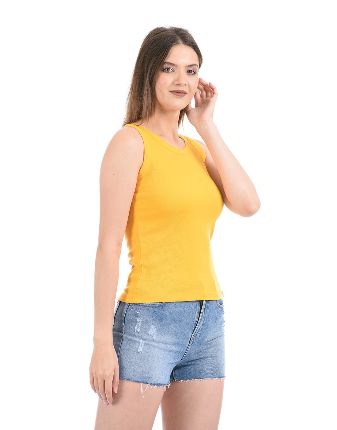 Madame Women Casual Wear Yellow Cami Top