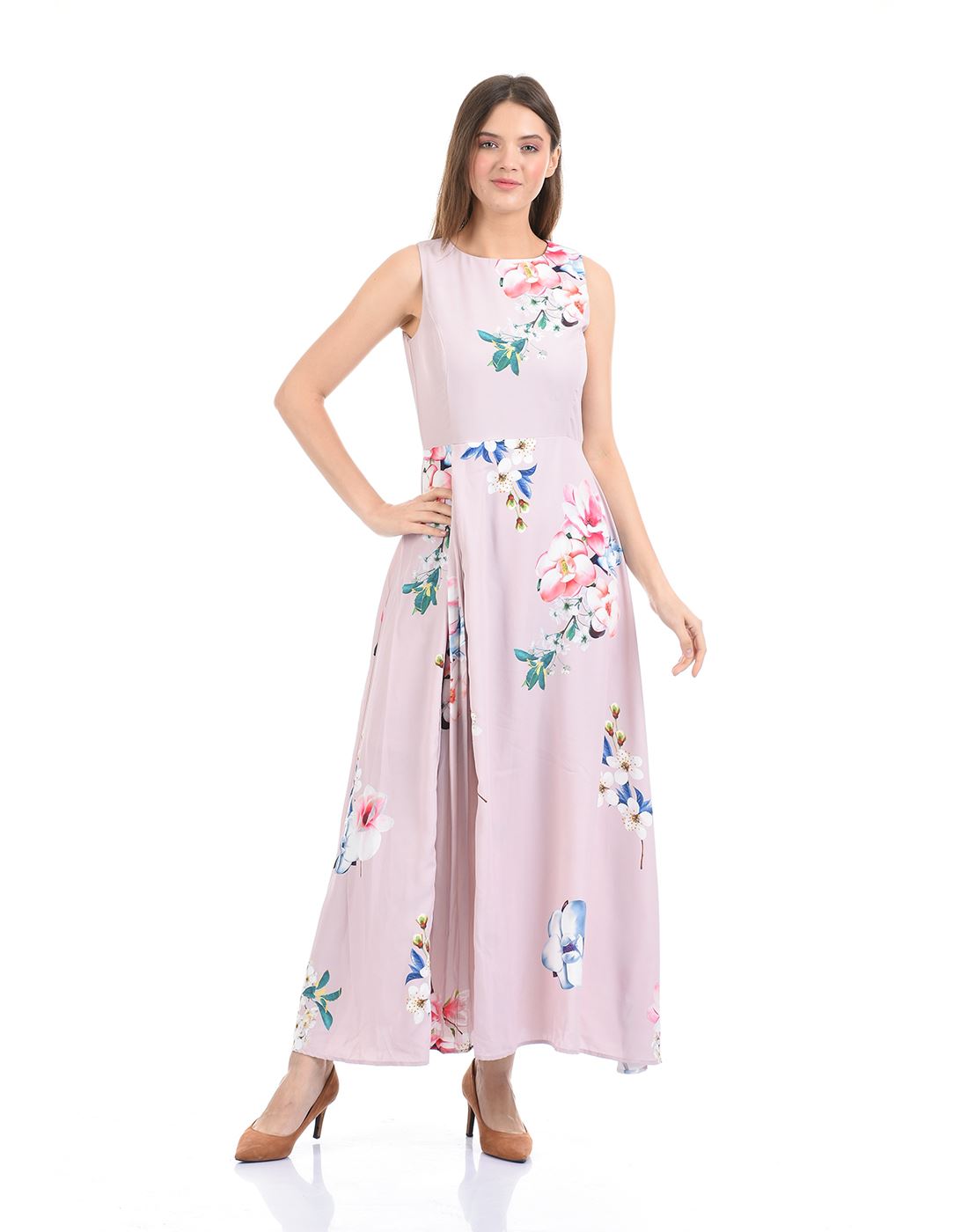 Madame Women Casual Wear Multicolor Maxi Dress