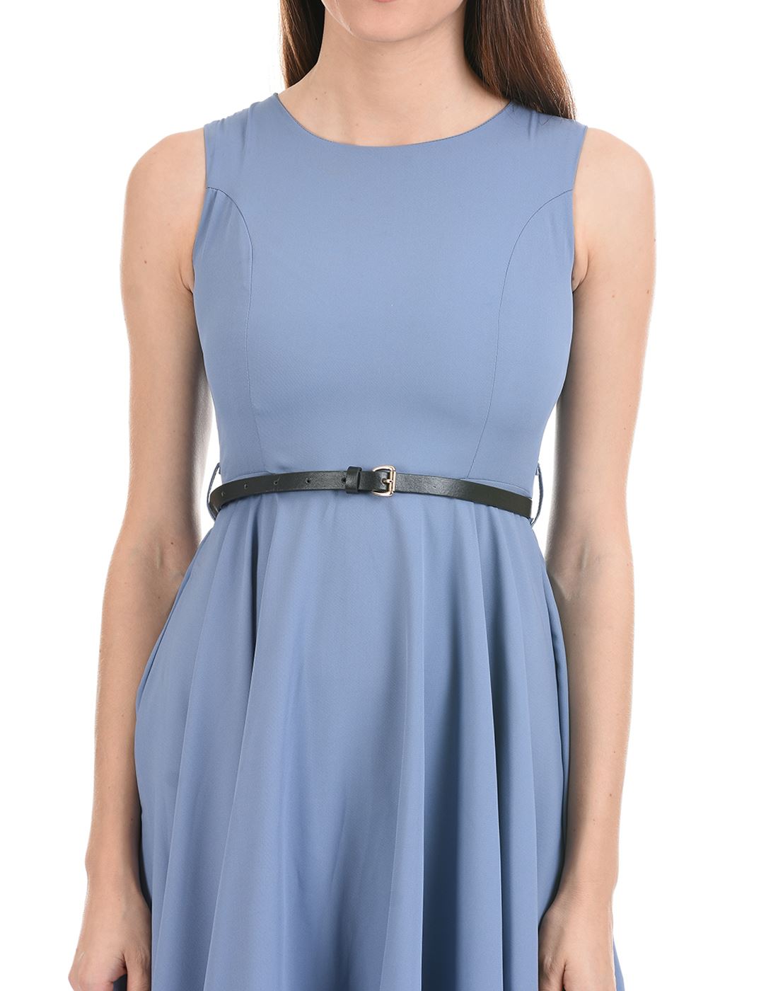 Madame Women Casual Wear Blue Asymmetrical Dress