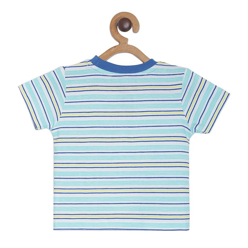 Miniklub Boys Blue Striped T Shirt and Dungaree Set