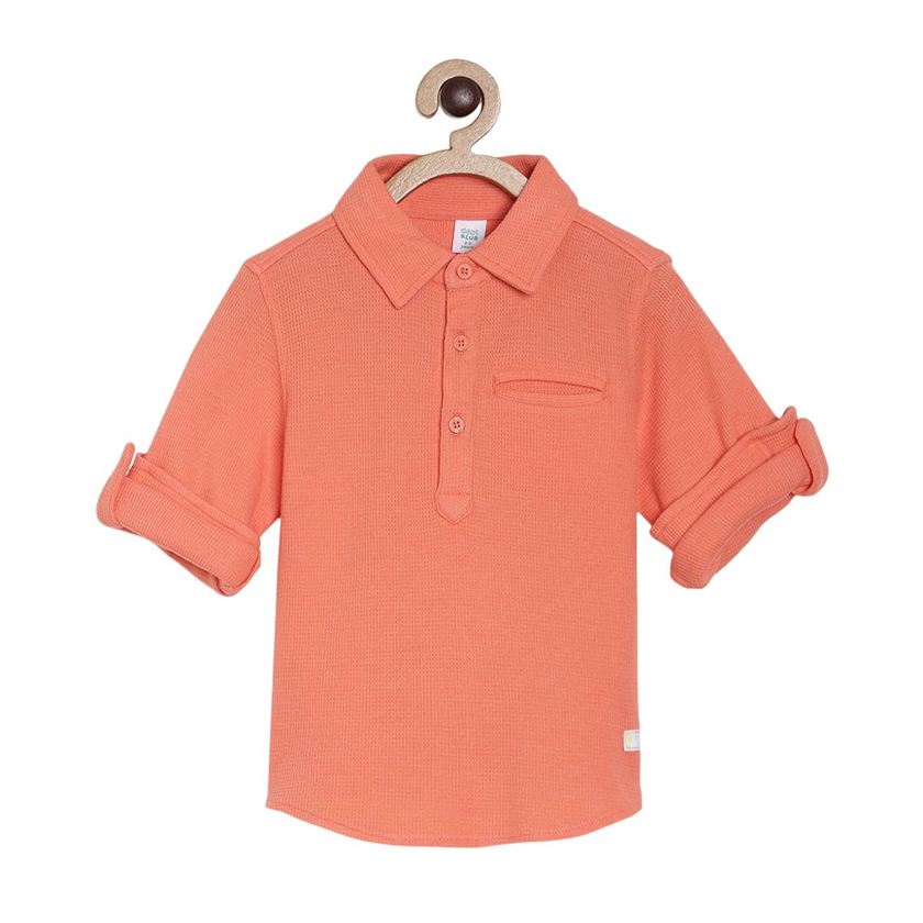 Miniklub Boys Orange Solid Shirt
