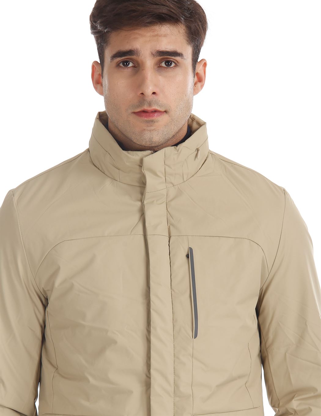 Arrow Sports Men Casual Wear Beige Parka jacket with Detachable cap