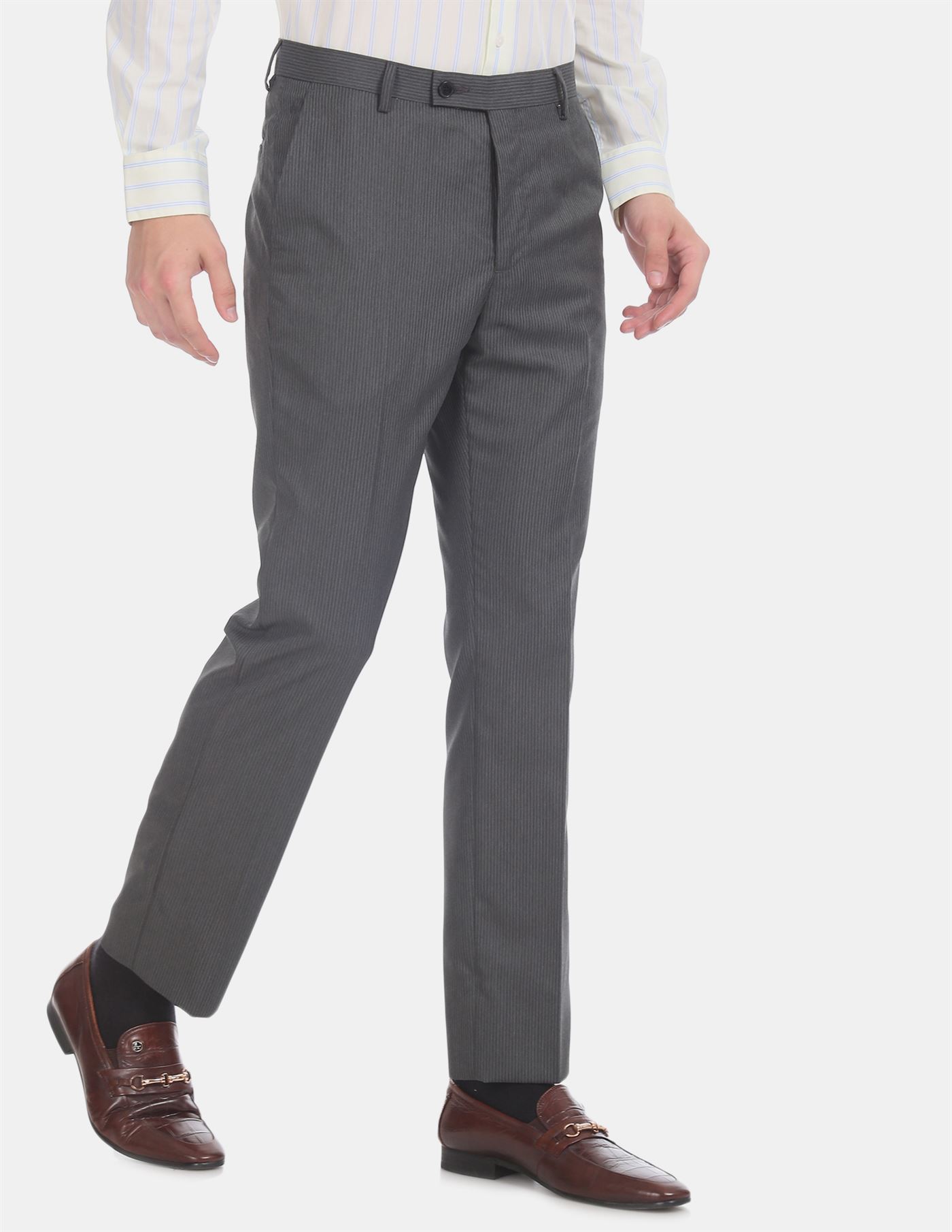 Buy Arrow Medium Grey Checkered Formal Trouser ARADTR213530 at Amazonin