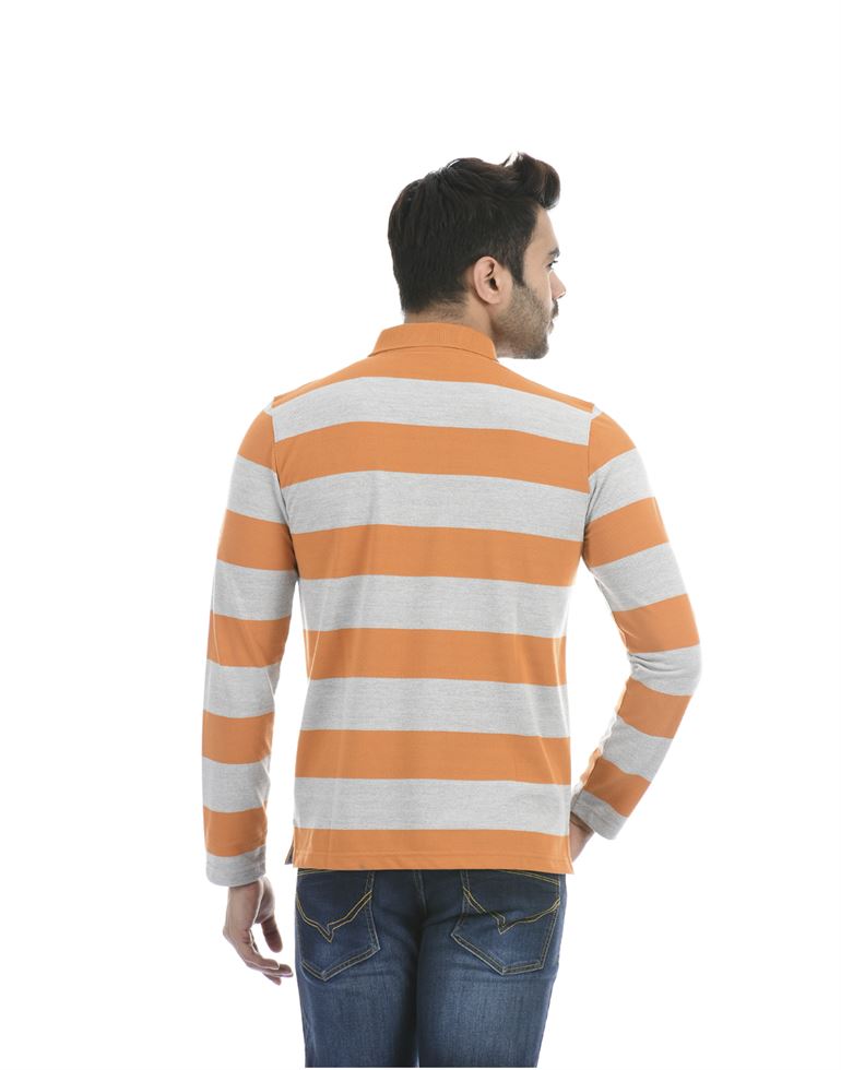 Oneway Men Casual Wear Orange T-Shirt