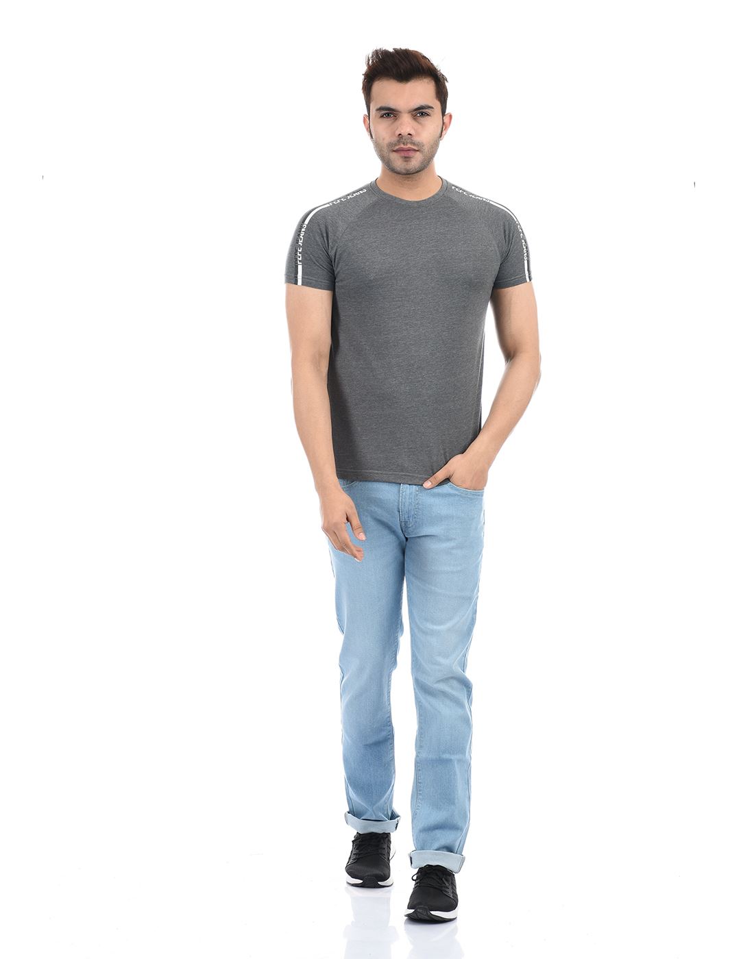 T-Shirt | 144422 Grey Jeans Solid Grey Men Pepe Wear Casual |