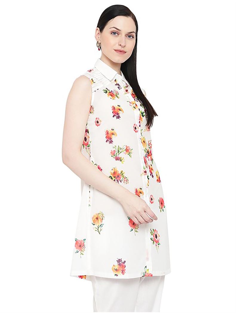 Rangriti Women Casual Wear Floral Print Tunic