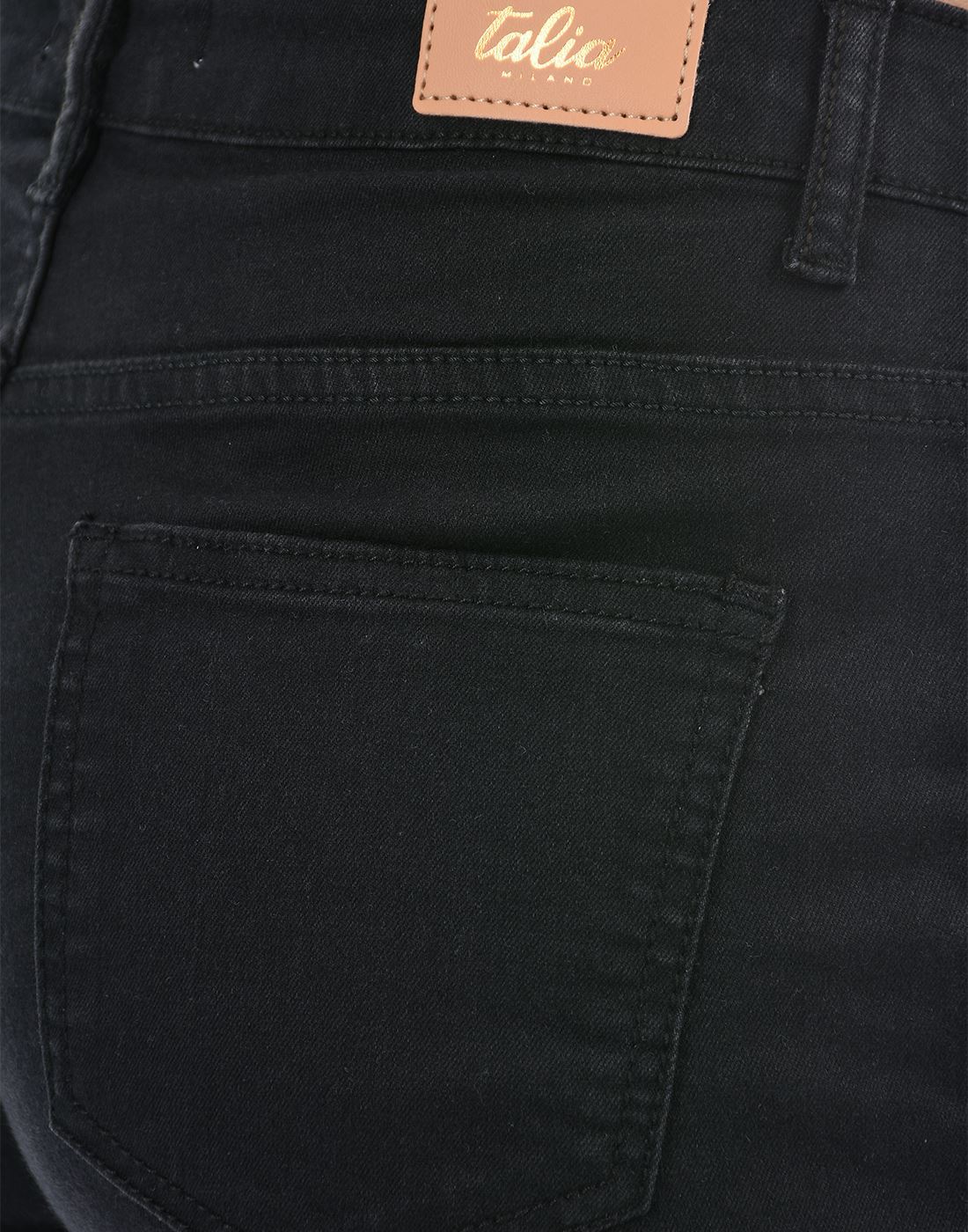 Talia Women Casual Wear Clean Look Mid Rise Black Denim Shorts
