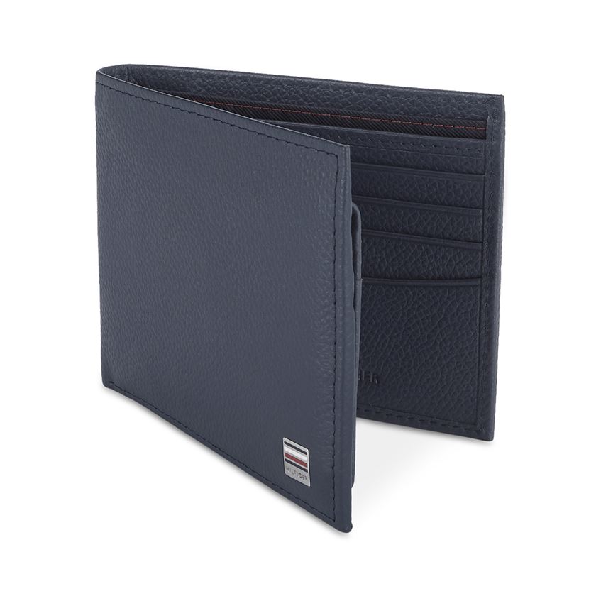 Tommy Hilfiger Leather Men Navy Blue Fold Wallet