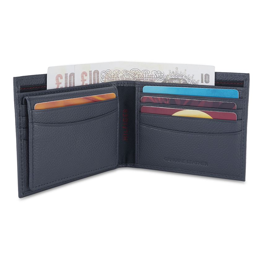 Tommy Hilfiger Leather Men Navy Blue Fold Wallet