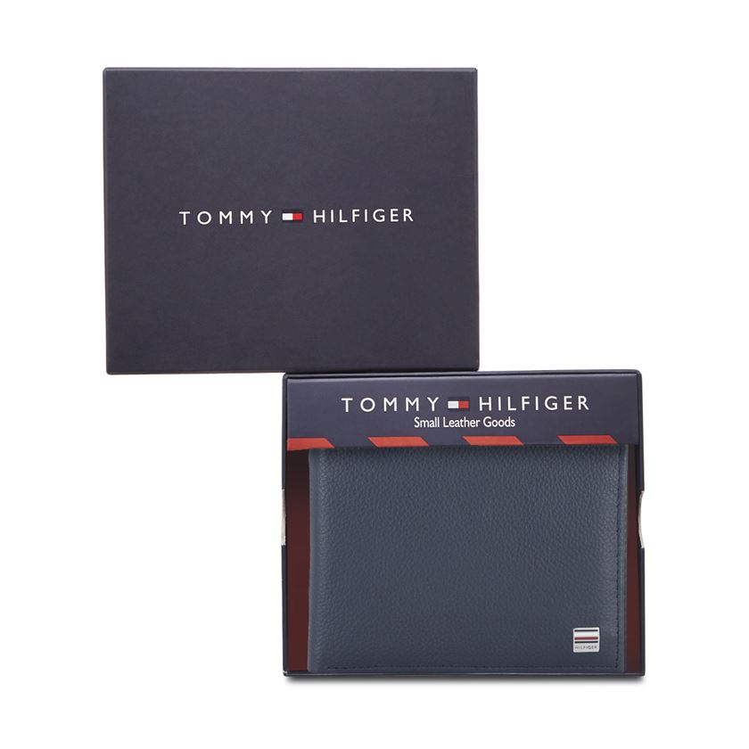 Tommy Hilfiger Leather Men Navy Blue Fold Wallet