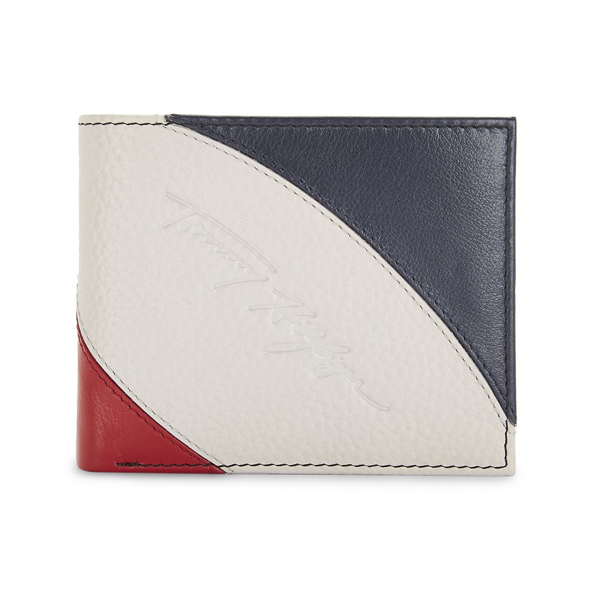 Tommy Hilfiger Leather Mens Color Block Red/White/Blue Phoenix Global Coin Wallet