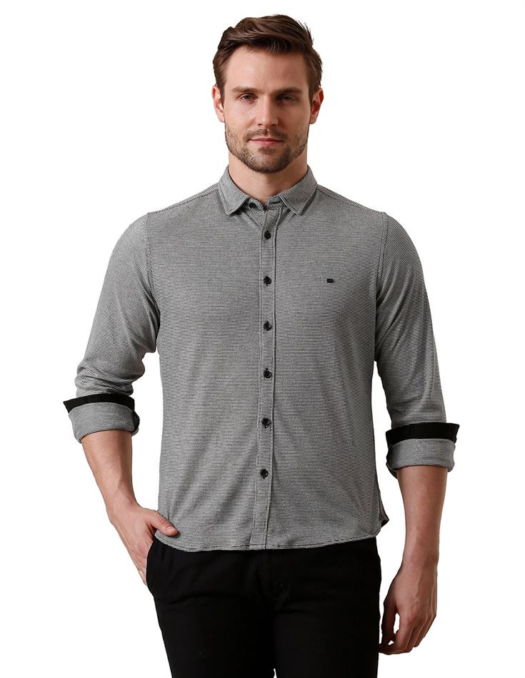 True Blue Men Casual Wear Striped Shirt